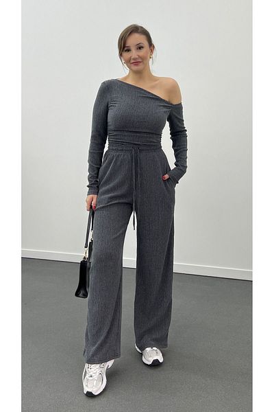 Narferita Off Shoulder Premium Lycra Blouse and Pants Set