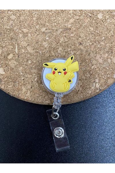 odaburada Yoyo Name Badge Holder with Pokemon Pikachu Figure