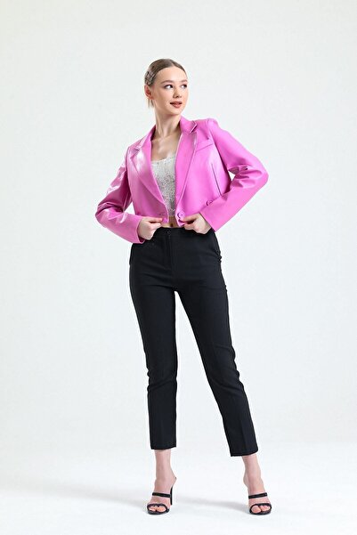 Sense Κοντό μπουφάν από συνθετικό δέρμα με επένδυση | Ckt34324 Φούξια