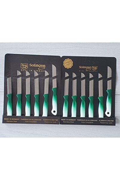 Solingen Zümrüt Ebruli Tırtıklı Meyve Bıçakları 12 Li Orjinal Damgalı Kutusunda