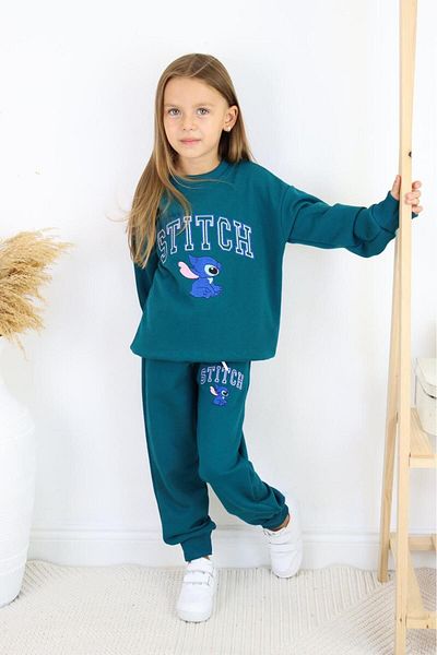 YARENKİDS Girl's Lycra Compact 3 Thread Tracksuit Set