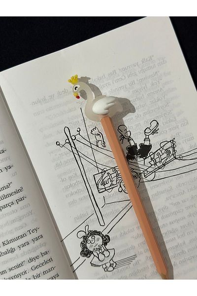 odaburada White Swan Figure Cute Pencil Ornament-Pen Head