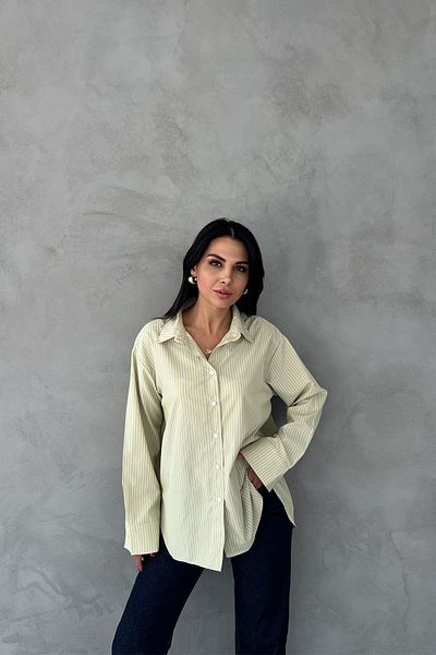 Seda Yalçın Atelier Green and White Striped Shirt Design
