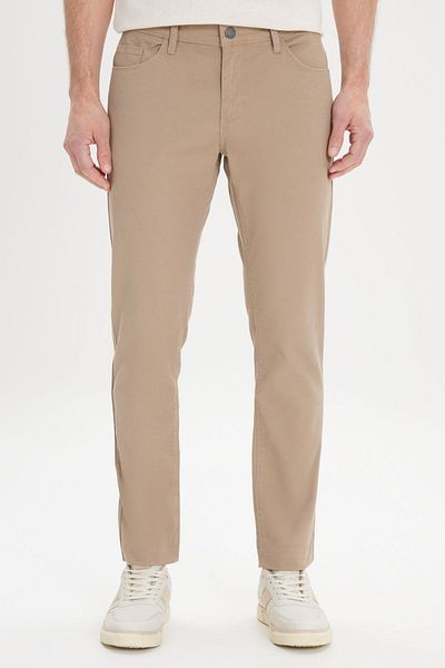 AC&Co / Altınyıldız Classics Μπεζ Slim Fit 5 Pocket Dobby Flexible Ανδρικό Παντελόνι