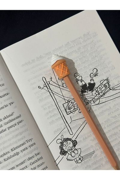 odaburada Cute Pencil Ornament-Pencil Head with Ice Cream Figure