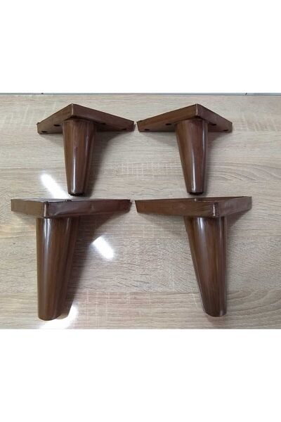 decobay 4 Adet 10 Cm Sena Ceviz Sehpa Koltuk Puf