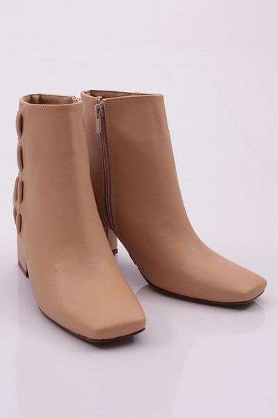 DGN Γυναικείες μπότες με τακούνι με σκελετό Blunt Toe Nude 213212821