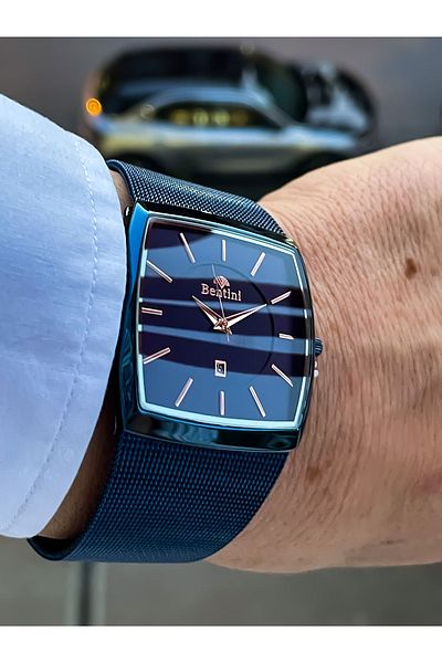Bentini Men's Wristwatch - Guaranteed, Waterproof and Rustproof, Colorfast Steel Cord and Case