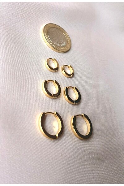 Bylin Cerrahi Çelik Halka Küpe Seti-üç Çift - Halka Çapı 7mm, 9mm Ve 12mm