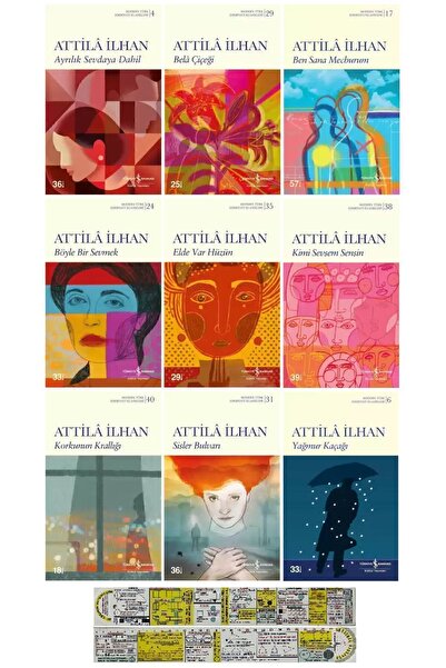 Alfa Yayınları Attila İlhan 9 Kitap Şiir Seti + Matematik Öğreten Cetvel