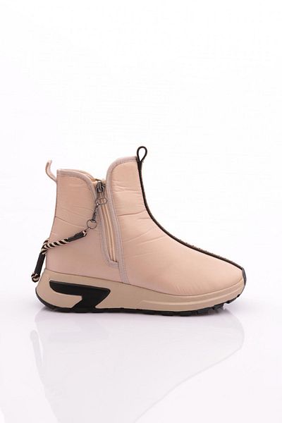 DGN Γυναικείες μπότες 685-22k Beige - Χοντρή σόλα και φερμουάρ