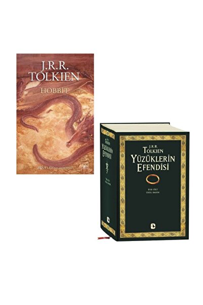 İthaki Yayınları J. R. R. Tolkien 2 Kitap Set - Hobbit + Yüzüklerin Efendisi Üçlemesi (ciltli Resimli Özel Baskılar)