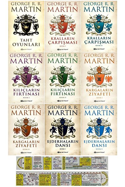 Epsilon Yayınevi Game of Thones Taht Oyunları 9 Kitap Full Set George R. R. Martin + Mat. Öğreten Cetvel