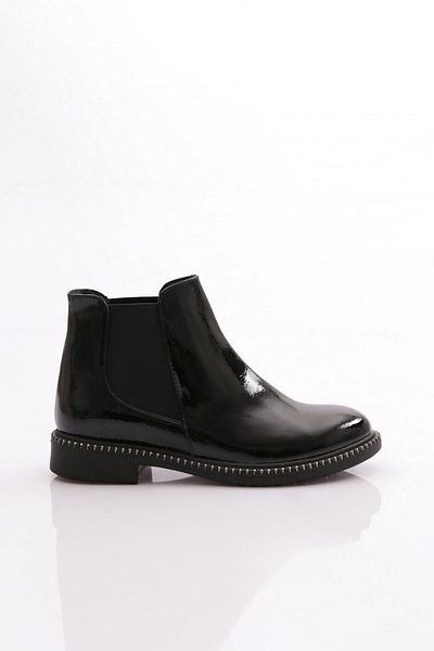 DGN Women's Chelsea Ankle Boots Black Wrinkled 26621097