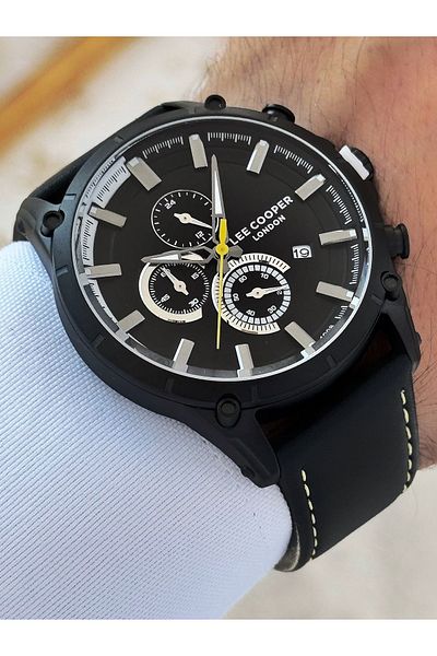 Lee Cooper 5 Atm Waterproof Functional Leather Cord Men's Wristwatch