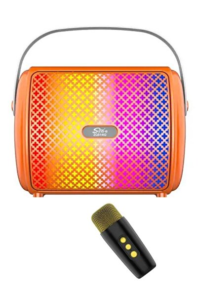 Zineets Mikrofonlu Karaoke Bluetooth Hoparlör Taşınabilir Ses Bombası Led Işıklı Ses Radyolu Speaker