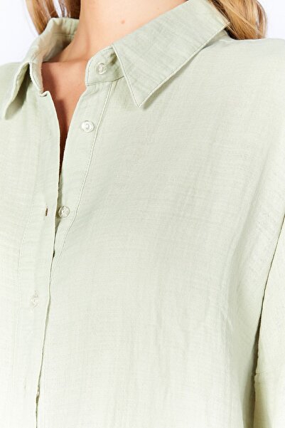 EDITION Çağla Müslin Oversize Basic Сорочка - Довга, з частинами, зручний крій | Edi100166905-6905