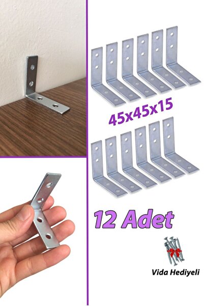 GLASWEN 12 Adet Mobilya Eşya Dolap Duvar Sabitleyici Köşe Bağlantı L Demir Gö...