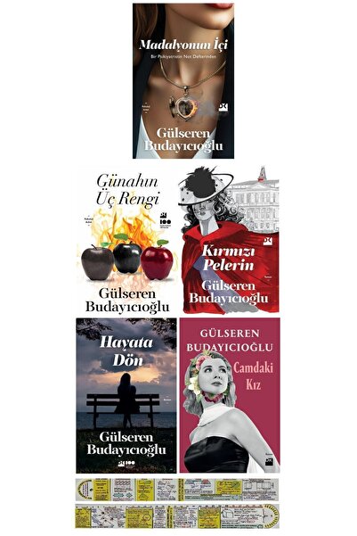 Doğan Kitap Gülseren Budayıcıoğlu 5 Kitap Set/Madalyonun İçi+Günahın Üç Rengi+Kırmızı Pelerin+Hayata Dön+Camdaki
