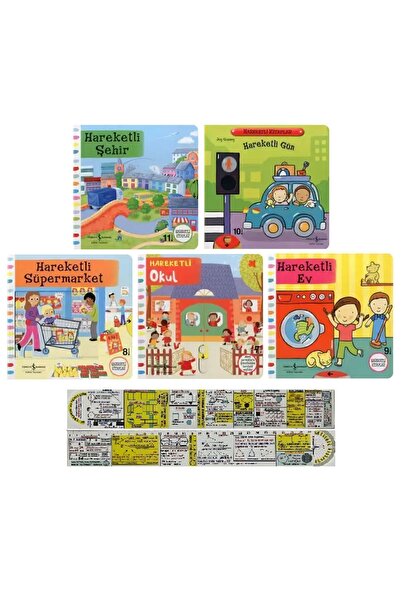 TÜRKİYE İŞ BANKASI KÜLTÜR YAYINLARI Hareketli Kitaplar 5'li Set / Şehir+Gün+S...