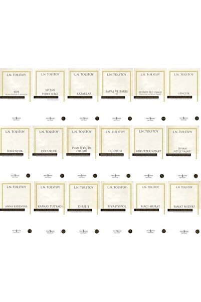 TÜRKİYE İŞ BANKASI KÜLTÜR YAYINLARI Tolstoy 18 Kitap Set