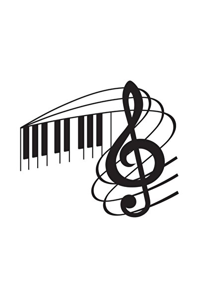DEZ Piyano Tasarım Müzik Notası Duvar Sticker 60*70 Cm