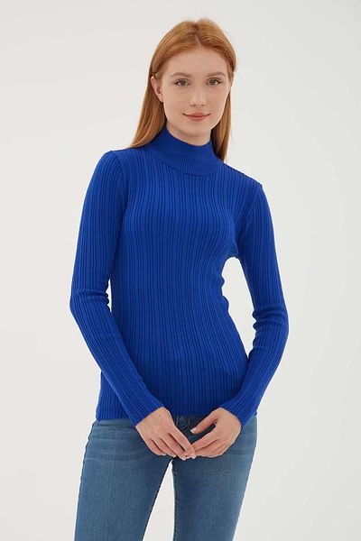 Fashion Friends Saks cu jumatate de pulover cu guler rocos