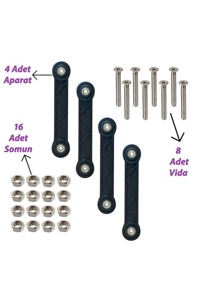 GLASWEN 4 Adet Beşik Sallama Aparatı Siyah 12 Cm
