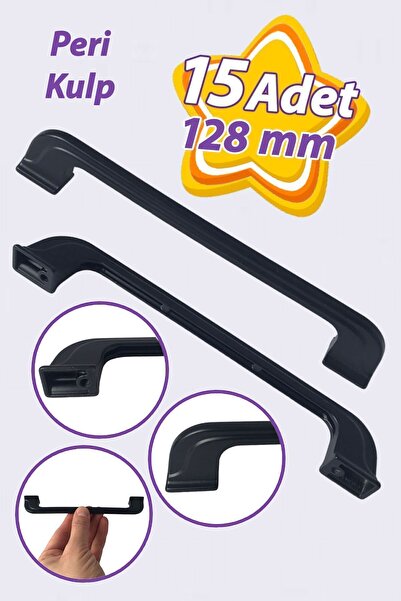 GLASWEN 128 mm crne vilinske ručke - 15 komada metalnih ručki za kuhinjske or...