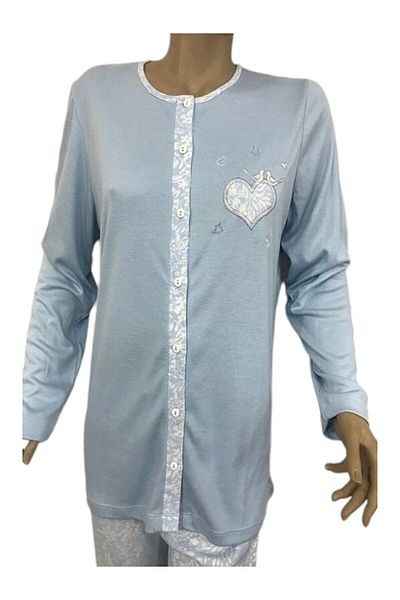 NENA COLLECTION Costum de pijama deschis Nena-14283-albastru