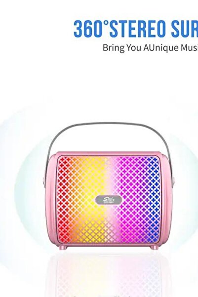 Zineets Mikrofonlu Karaoke Bluetooth Hoparlör Taşınabilir Ses Bombası Led Işıklı Ses Radyolu Speaker
