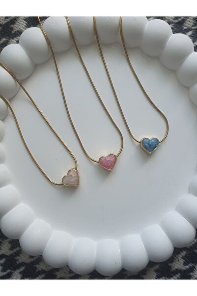 BS JEWELRY 3 LÜ SET KALP ÇELİK KOLYE 45 CM