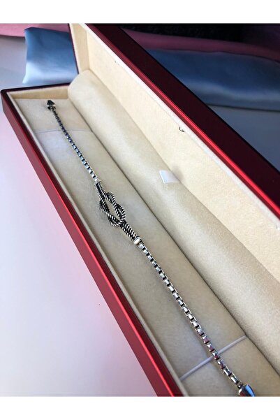 vogutima Erkek Gümüş Bileklik - Gemici Denizci Küp Zincirli Düğüm Halat Model...