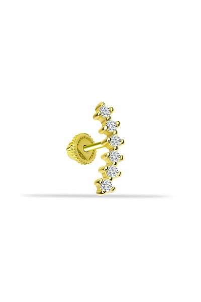 Dianora Piercing 14K Gold 6 Jewels Helix/Cartilage Piercing Earrings
