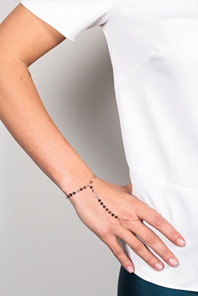 SUNSHINE 925 Ayar Rose Kaplamalı Beyaz Taş Ve Pullu Tasarım Gümüş Şahmeran