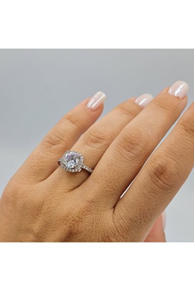 SE Jewellery Silver Ayarlanabilir Xupıng Kare Tektaş Yüzük