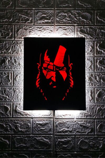 tuticocraft God of War Işıklı Duvar Dekoru, Bilgisayar Odası Dekoru, Led Işık...