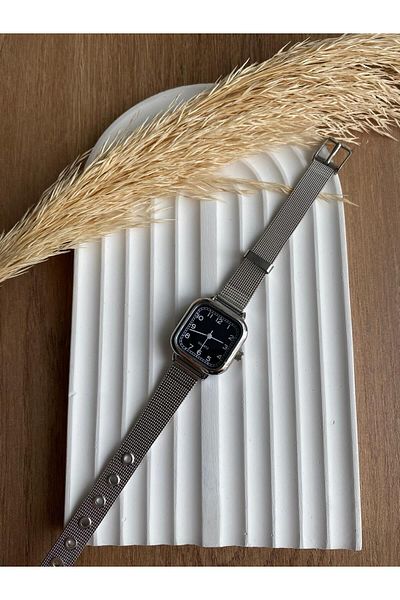 QUARTZ Rubsey Minimal Vintage Silver Straw Cord Women's Wristwatch