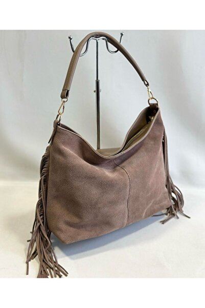 CKN حقيبة يد وكتف نسائية من جلد الغزال للموسم الجديد - تفاصيل شرابة