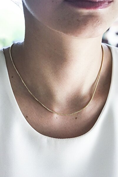 SUNSHINE 925 Ayar Gold Kaplamalı Italyan Zincir Gümüş Kolye