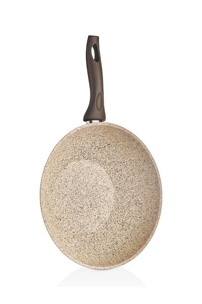 FALEZ Creamy 28 Cm Granite Wok Pan