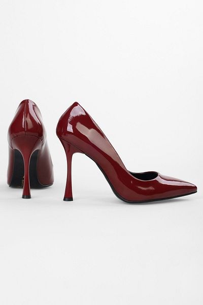 Shoeberry Claret Red Patent Leather Mags Stiletto - Women