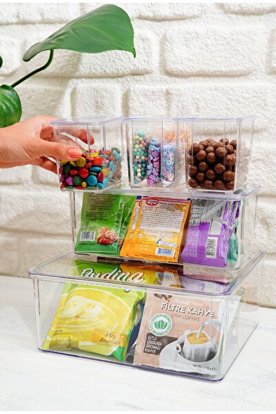 Vienev Clear 5-Piece Storage Container Set with Lids - Snack Bowl and Snack Box