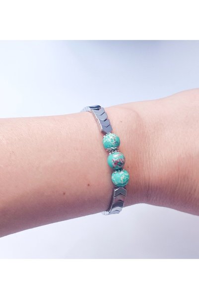 MrsBlack Hematite Stone Women's Bracelet