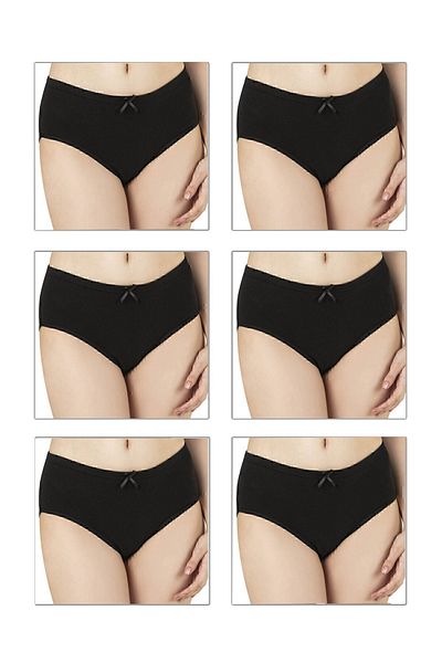 ÖZKAN underwear Özkan 0305 6 قطع من سراويل باتو النسائية القطنية المرنة ذات الخصر العالي