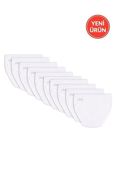 ÖZKAN underwear Özkan 0840 - Κοριτσίστικο Rib Flexible Stone 100% Cotton Slip Panties 10 Pack