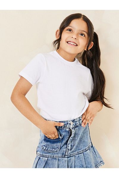 Styli Solid Cotton Round Neck T-Shirt