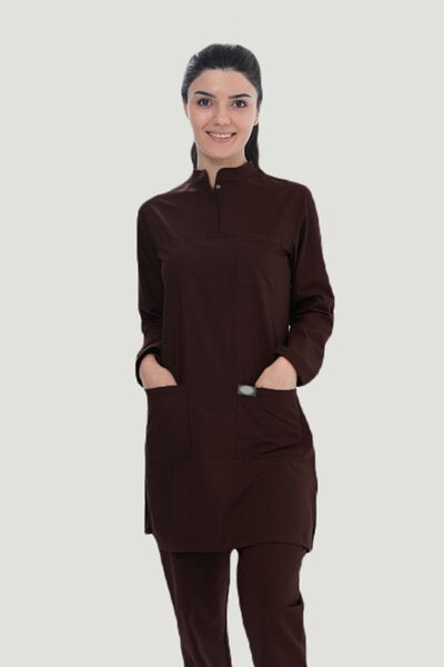 Artra Medical Giyim Terikoton Tesettür Cerrahi Forma Takım - Kahverengi