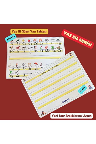 Okhool Yaz - Sil Güzel Yazı Alıştırma Tahtası (5 ADET)