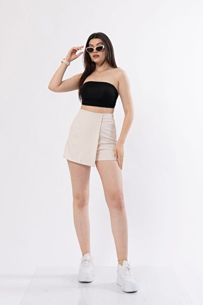 MissVina Şort Etek Beli Lastikli Ve Likralı İç Göstermez Trend Model 30152